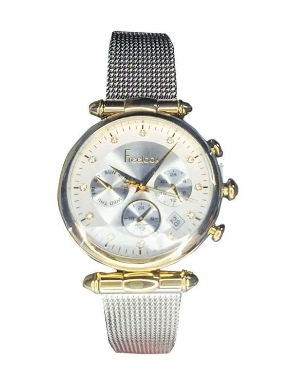 Montre Freelook Femme Maillage Doré