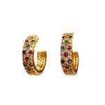 Boucles d'Oreilles Émeraude Saphir Rubis