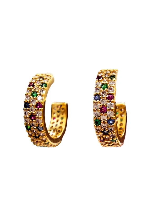 Boucles d'Oreilles Émeraude Saphir Rubis