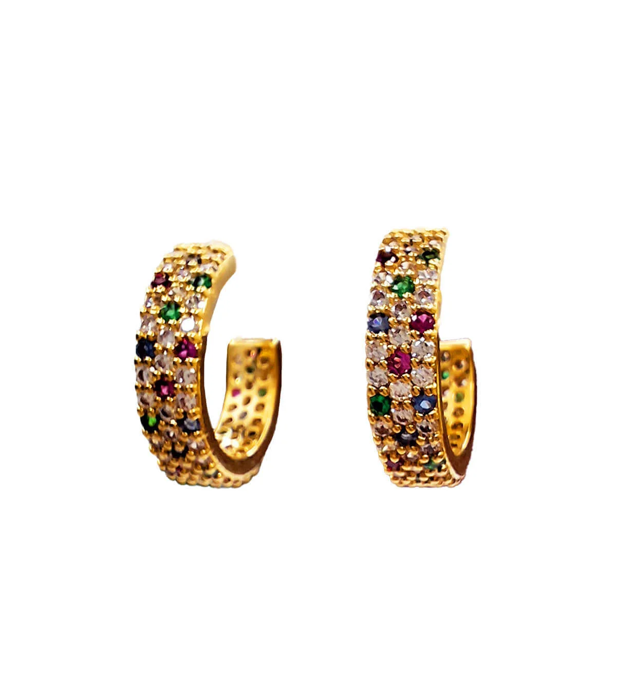 Boucles d'Oreilles Émeraude Saphir Rubis