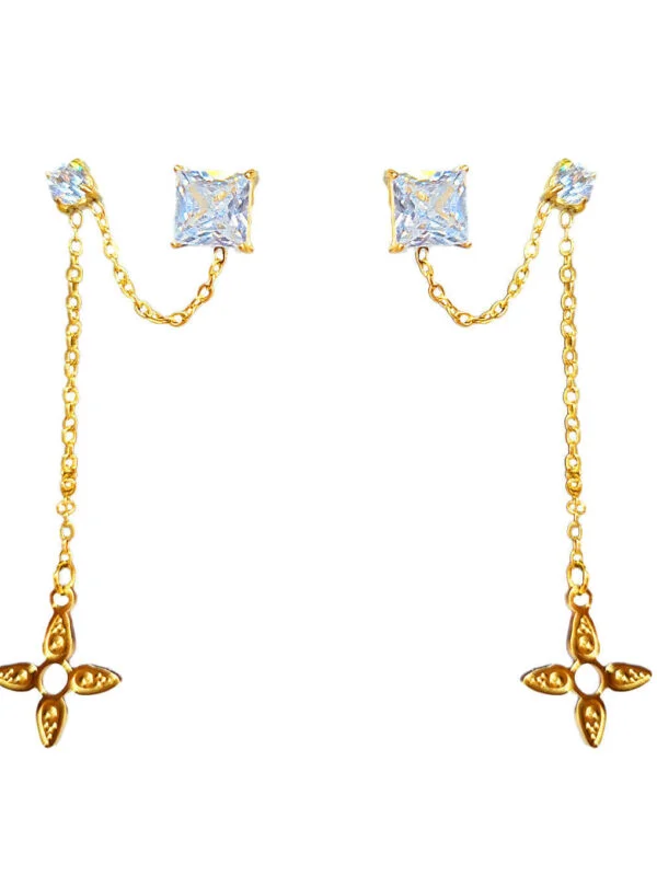 Boucles d'Oreilles Étoile Diamantine