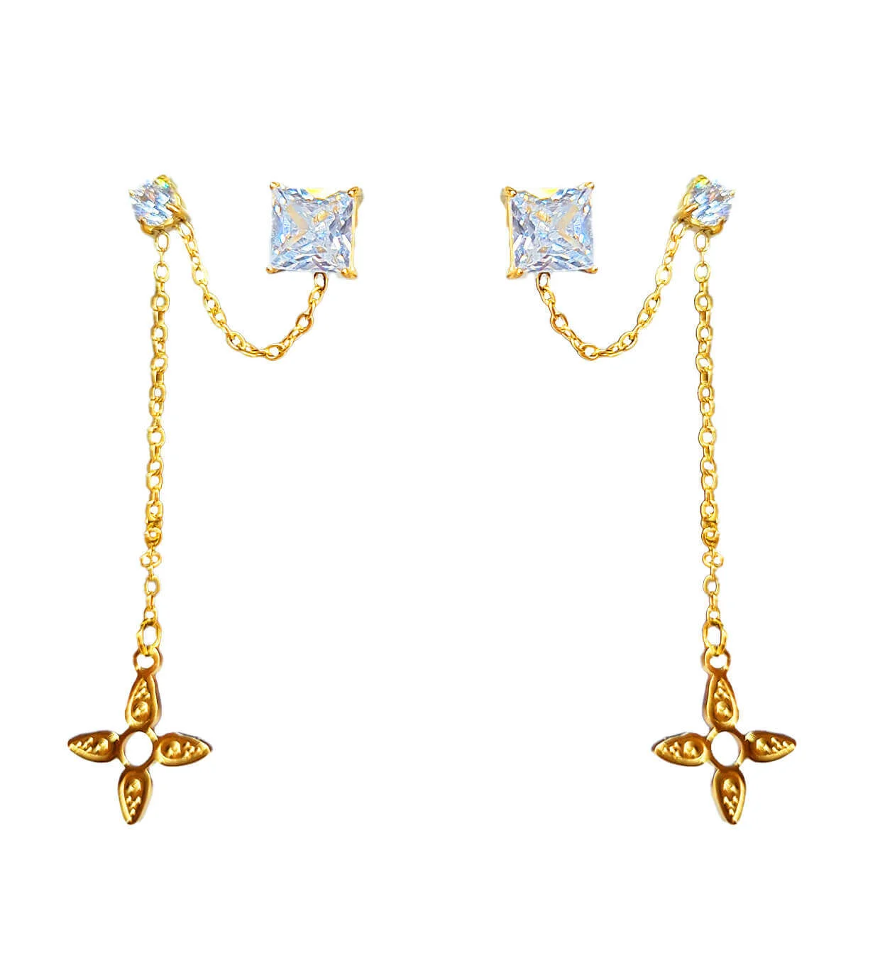 Boucles d'Oreilles Étoile Diamantine