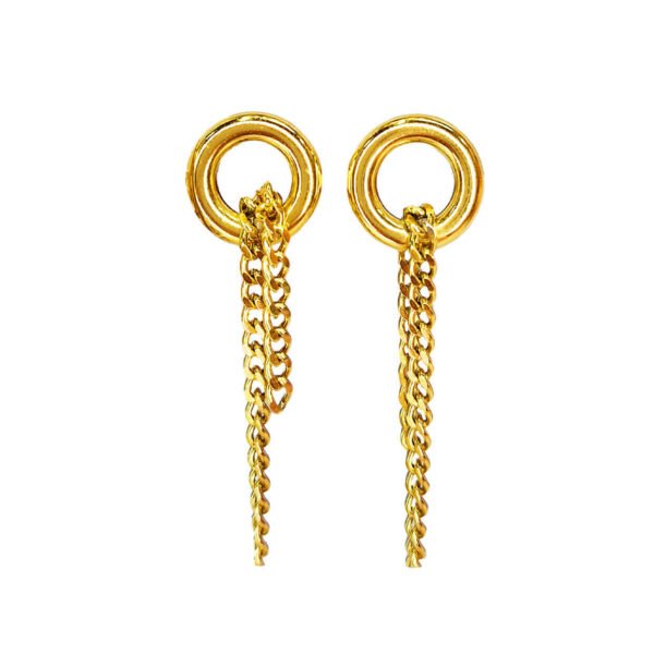 Boucles d'Oreilles Cercles d’Or Enchaînés