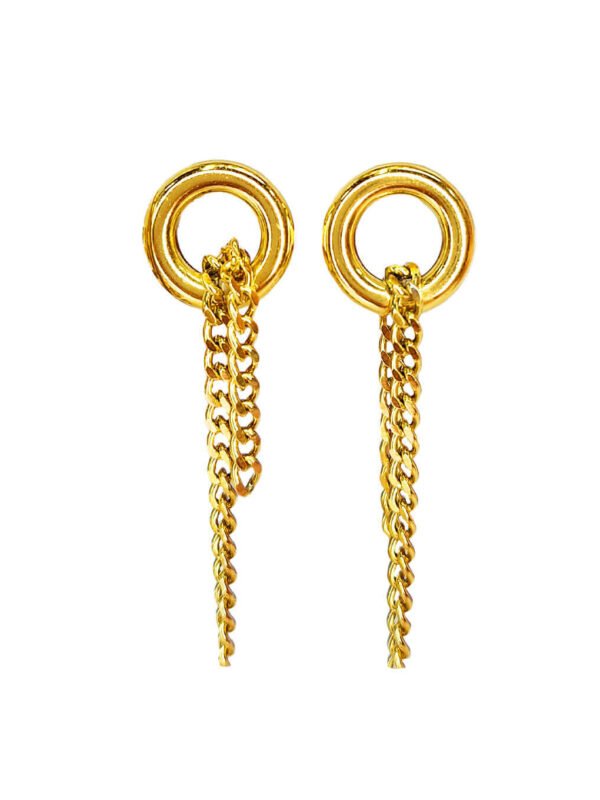Boucles d'Oreilles Cercles d’Or Enchaînés
