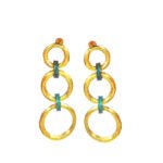 Boucles d'Oreilles Maillons Emeraudes