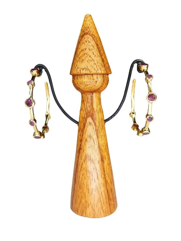 Boucles d'Oreilles Créoles Gemmées Ruby