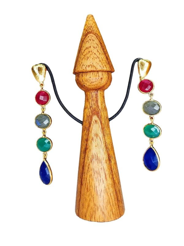 Boucles d'Oreilles Goutte Aqua Rubis