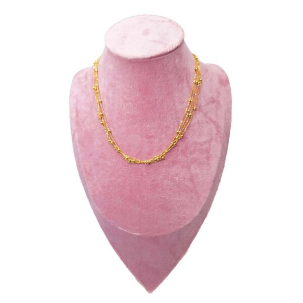 Collier Multi Chaines Boules Dorées