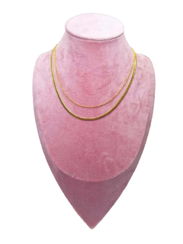 Collier Double Chaine Serpent