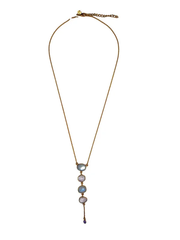 Collier Cravate Quartz Moonstone