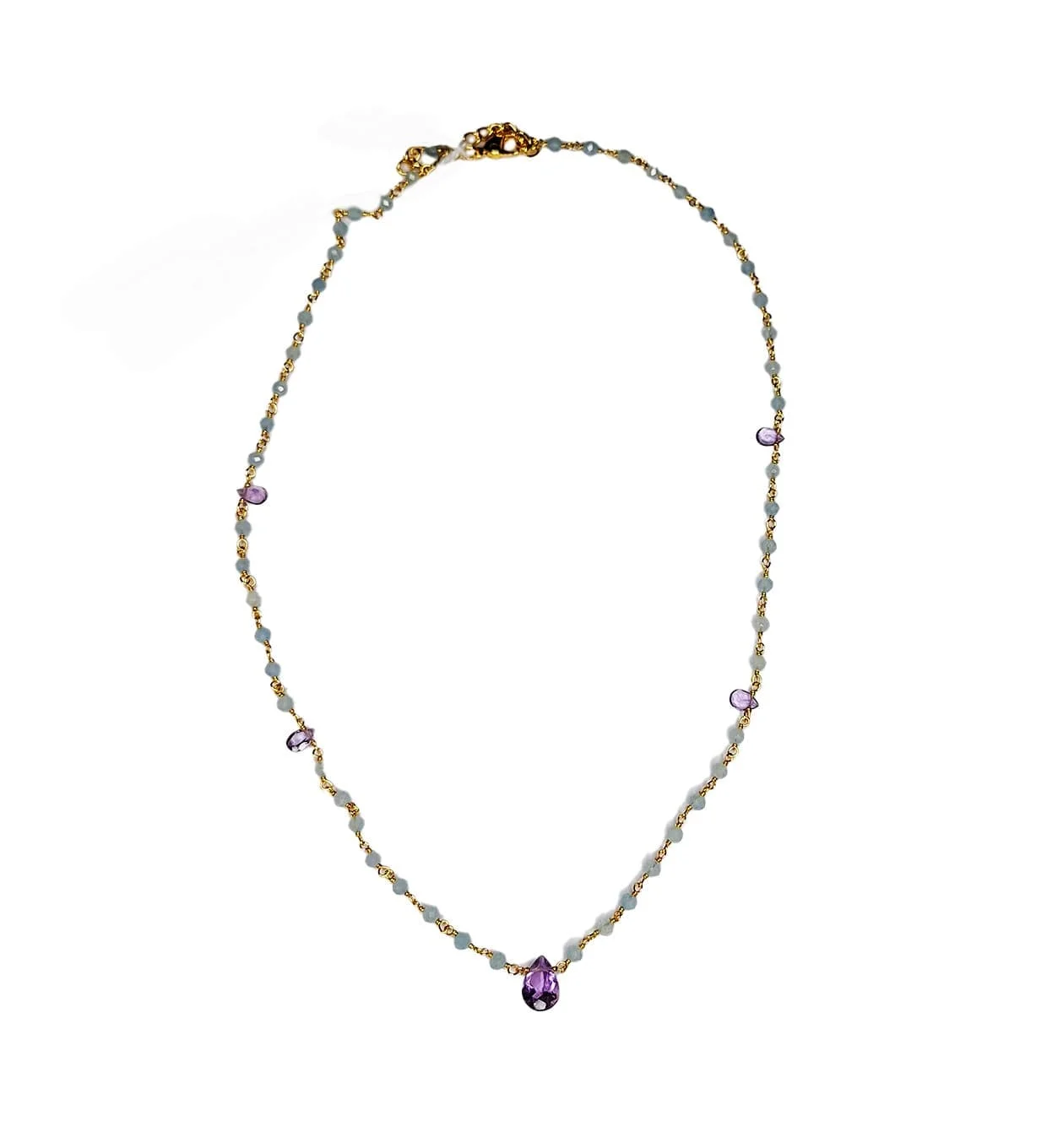 Collier Milky Aqua Améthyste