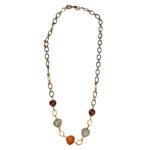 Collier Strawberry Quartz Rainbow Orange Jade