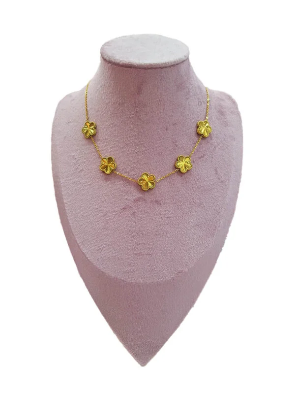 Collier Cinq Fleurs Dorées