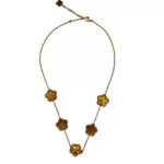 Collier Cinq Fleurs Dorées