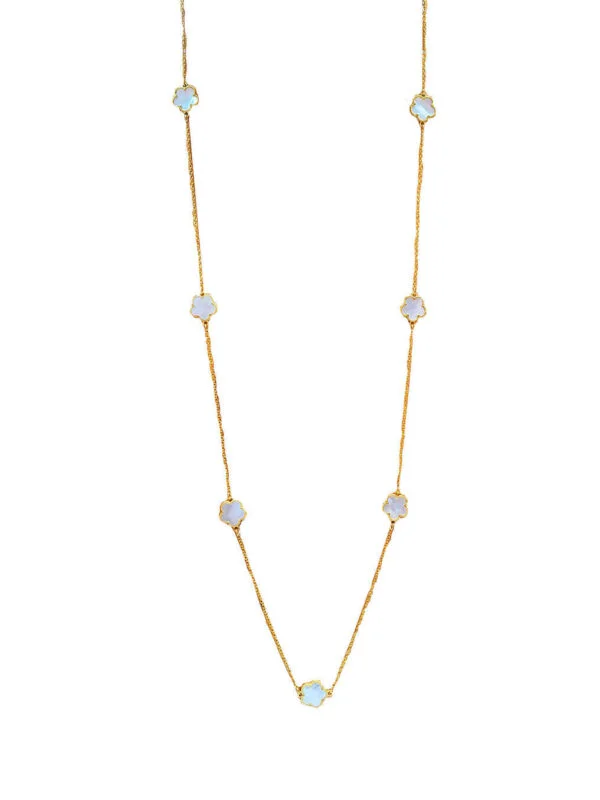 Sautoir Sept Fleurs Nacre Or