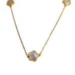 Sautoir Sept Fleurs Nacre Or