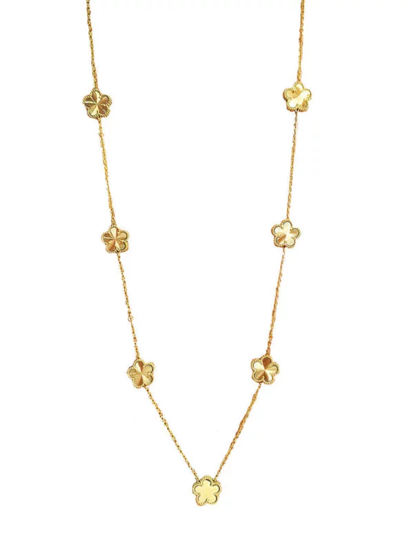 Sautoir Sept Fleurs Dorées